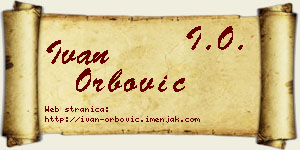 Ivan Orbović vizit kartica